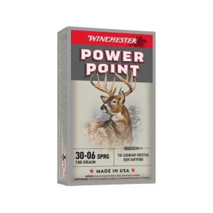 Winchester Power Point 30-06 Springfield Ammo 180 Grain Jacketed Soft Point Box of 20