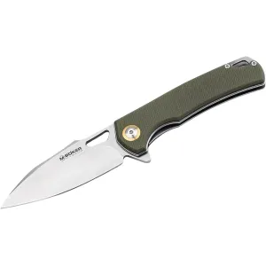 Boker Knives Skeksis Pocket Knife 3.27" Drop Point 440 Satin Blade G-10 Handle Green