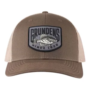 Grundens Men's Crappie Patch Trucker Hat Driftwood/Khaki One Size Fits Most