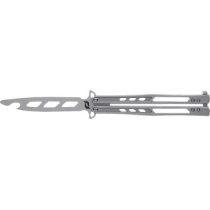 Schrade Alkemyst Trainer Pocket Knife 4" Clip Point Stainless Bead Blasted Blade Stainless Steel Handle Stainless