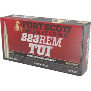Fort Scott Munitions TUI 223 Remington Ammo 40 Grain Solid Lead Free Box of 20
