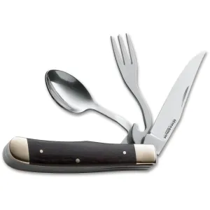 Boker Knives Bon Appetite Pocket Knife 3.31" Clip Point 440A Stainless Satin Blade Pakka Wood Handle Brown
