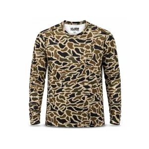 MidwayUSA Men's Ambush Long Sleeve Crew Neck T Shirt Old School Camo Large