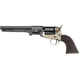 Pietta 1851 CSA Commermorative Black Powder Revolver 44 Caliber 7.5" Blued Barrel Brass Frame Brown Grip