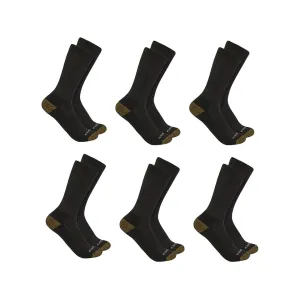 Carhartt Men's Midweight Crew Socks Black Large 6 Pk