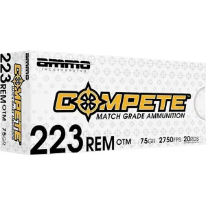 Ammo Inc. Compete 223 Remington Ammo 75 Grain Open Tip Match Box of 20