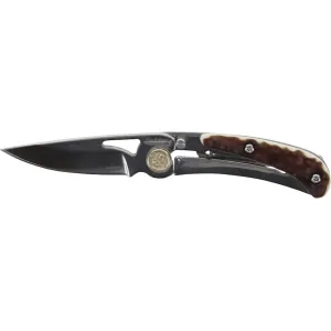 Uncle Henry Compact 3UH Pocket Knife 2.2" Drop Point 7Cr13 Satin Blade Staglon Handle Brown