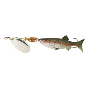 Mepps Comet Mino Inline Spinner 2 1/2" with Rainbow Trout Mino Silver Blade 1/4 oz