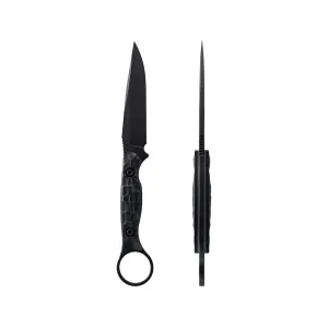 Toor Knives Serpent S Fixed Blade Knife 3.75" Drop Point CPM-M4 Socom Black Blade G-10 Handle Black