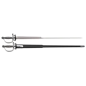 Cold Steel Colichemarde Sword 32.38" 1055 Carbon Steel Blade Leather Handle Black