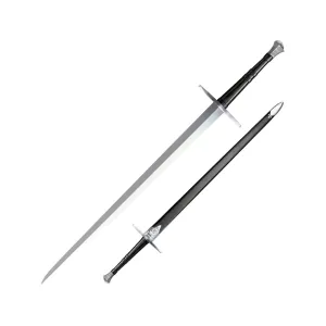 Cold Steel Hand and a Half Sword 33-1/2" 1060 Carbon Steel Blade Leather Wrapped Handle Black