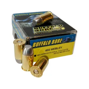 Buffalo Bore 455 Webley Mark 1 (455 Colt) Ammo 200 Grain Hard Cast Lead Flat Nose Box of 20