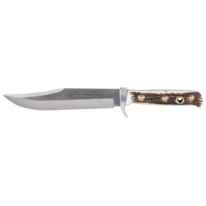 PUMA Classic Series Bowie Fixed Blade Knife 6.1" Clip Point 440C Stainless Blade Genuine Bone Handle Stag