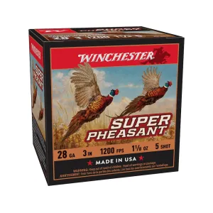 Winchester Super Pheasant 28 Gauge Ammo 3" #5 Lead Shot 1-1/8 oz Case of 250 (10 Boxes of 25)