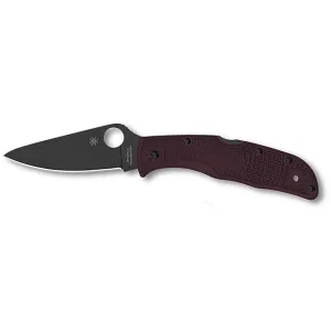 Spyderco Endela Pocket Knife 3.41" Drop Point CTS PD#1 Black Blade Fiberglass Reinforced Nylon (FRN) Handle Burgundy