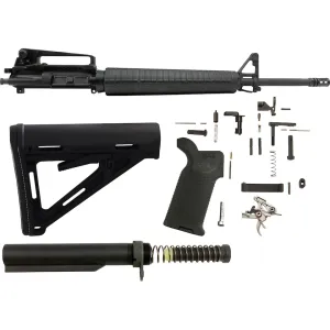 AR-STONER AR-15 Enhanced Build Kit with A3 Upper Receiver Assembly with Carry Handle 5.56x45mm NATO 20" Barrel, Complete Lower Parts Kit with Magpul MOE Furniture Black