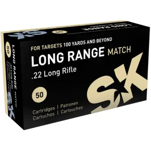 SK Long Range Match 22LR Ammo 40 Grain Round Nose Box of 500 (10 Boxes of 50)