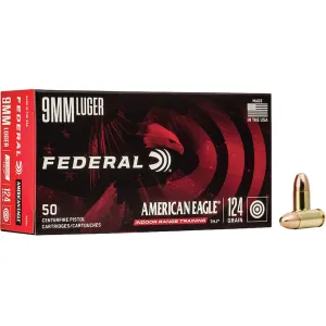 Federal American Eagle 9mm Luger Ammo 124 Grain Total Metal Jacket Case of 1000 (20 Boxes of 50)