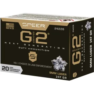 Speer Gold Dot G2 9mm Luger Ammo 147 Grain Speer G2 Polymer Tip Case of 200 (10 Boxes of 20)