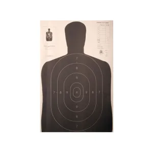 NRA Official Silhouette Target B-27E 50-Yard Paper Black/White 100PK
