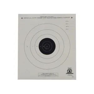 NRA Official Pistol Target B-3 50' Timed and Rapid Fire Paper 100PK