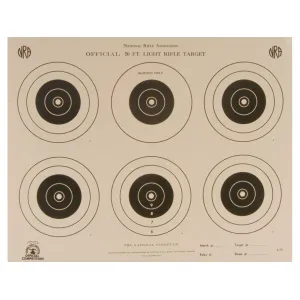 NRA Official Smallbore Rifle Target A-32 50' Light Rifle Paper 100PK
