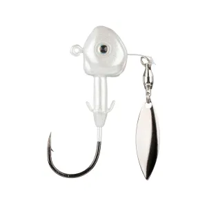 Strike King Tour Grade FluoroSpin 3/8oz Underspin Jighead Pearl