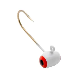 Mr. Crappie Teen-Zee Sausage Head 1/16oz Football Jighead Refrigerator White