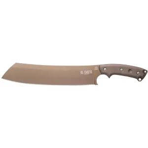 TOPS Knives El Chete  Machete 12" 1095 Midnight Bronze Blade Micarta Handle Green/Black with Dangler Sheath