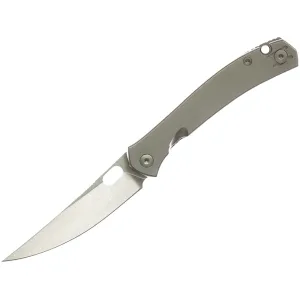 GiantMouse ACE Bleecker Pocket Knife 3.26" Drop Point CPM MagnaCut Satin Blade Titanium Handle Satin