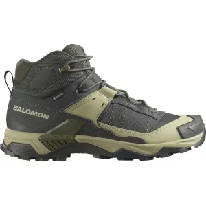 Salomon X Ultra 5 Mid GTX Hiking Boots Synthetic Peat/Gray Green/Blue Nights Men's 10 D