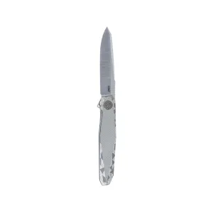 CRKT Facet Pocket Knife 3.5" Drop Point Bohler M390 Satin Blade Titanium Handle Silver