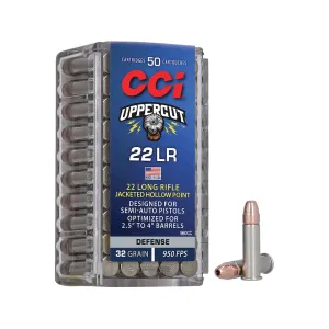 CCI Uppercut 22LR Ammo 32 Grain Jacketed Hollow Point Box of 500 (10 Boxes of 50)