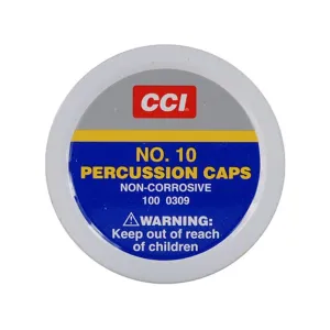 CCI #10 Percussion Caps Box of 1000 (10 Cans of 100)
