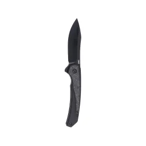 CRKT Padawan Pocket Knife 3" Drop Point Sandvik 14C28N Black Titanium Nitride Blade Carbon Fiber Handle Black