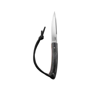 CRKT Biwa Fixed Blade Knife 3.02" Drop Point Sandvik 12C27 Satin Blade Micarta Handle Black