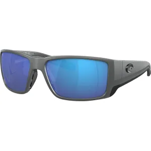 Costa Del Mar Men's Blackfin Pro Polarized Sunglasses Matte Gray Frame Blue Mirror Glass Lens