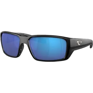 Costa Del Mar Men's Fantail Pro Polarized Sunglasses Matte Black Frame Blue Mirror Glass Lens