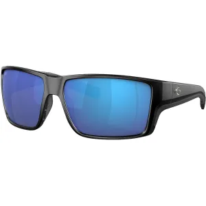 Costa Del Mar Men's Reefton Pro Polarized Sunglasses Matte Black Frame Blue Mirror Glass Lens