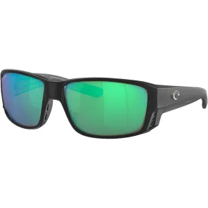 Costa Del Mar Men's Tuna Alley Pro Polarized Sunglasses Matte Black Frame Green Mirror Glass Lens