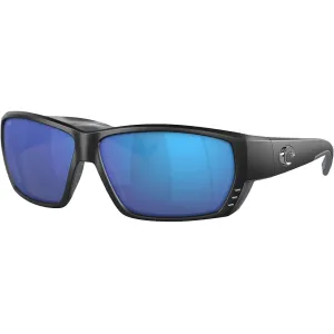 Costa Del Mar Men's Tuna Alley Pro Polarized Sunglasses Matte Black Frame Blue Mirror Glass Lens