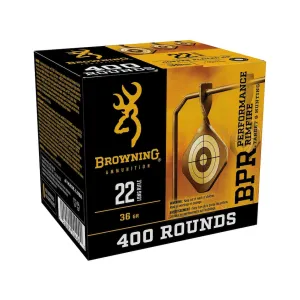 Browning BPR 22LR Ammo 36 Grain Plated Hollow Point Case of 1600 (4 Boxes of 400)