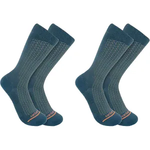 Carhartt Men's Lightweight Durable Crew Socks Storm Blue Medium 2 Pk