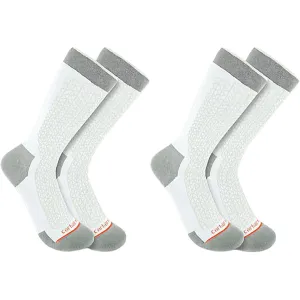 Carhartt Men's Lightweight Durable Crew Socks White Large 2 Pk