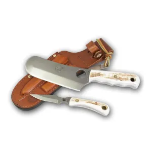 Knives of Alaska Triple Knife Combination Fixed Blade Knife Set D2 Tool Steel Blades Stag Handles