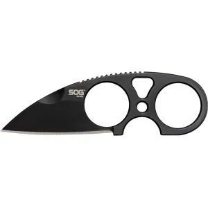 SOG Snarl Fixed Blade Knife 2.3" Sheepsfoot 9Cr18MoV Black Blade 9Cr18MoV Handle Black
