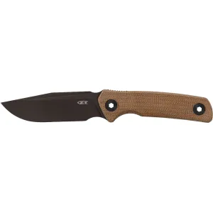Zero Tolerance 0004 Fixed Blade Knife 4.2" Clip Point CPM CruWear Cerakote Blade Micarta Handle Brown