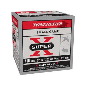 Winchester Super X High Brass 410 Ammo 2-1/2" #7-1/2 Lead Shot 1/2 oz Case of 250 (10 Boxes of 25)