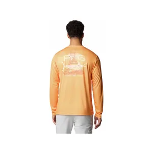 Columbia Men's Terminal Tackle PFG Tarpon Rise Shirt Summer Orange/Marlin Rise Medium