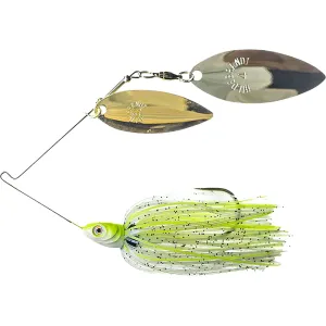Dirty Jigs Compact Double Willow Spinnerbait 1/2oz Spot Killer Gold/Nickel